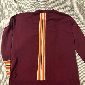 Women’s Boden Burgundy Sweater with Striped Detail